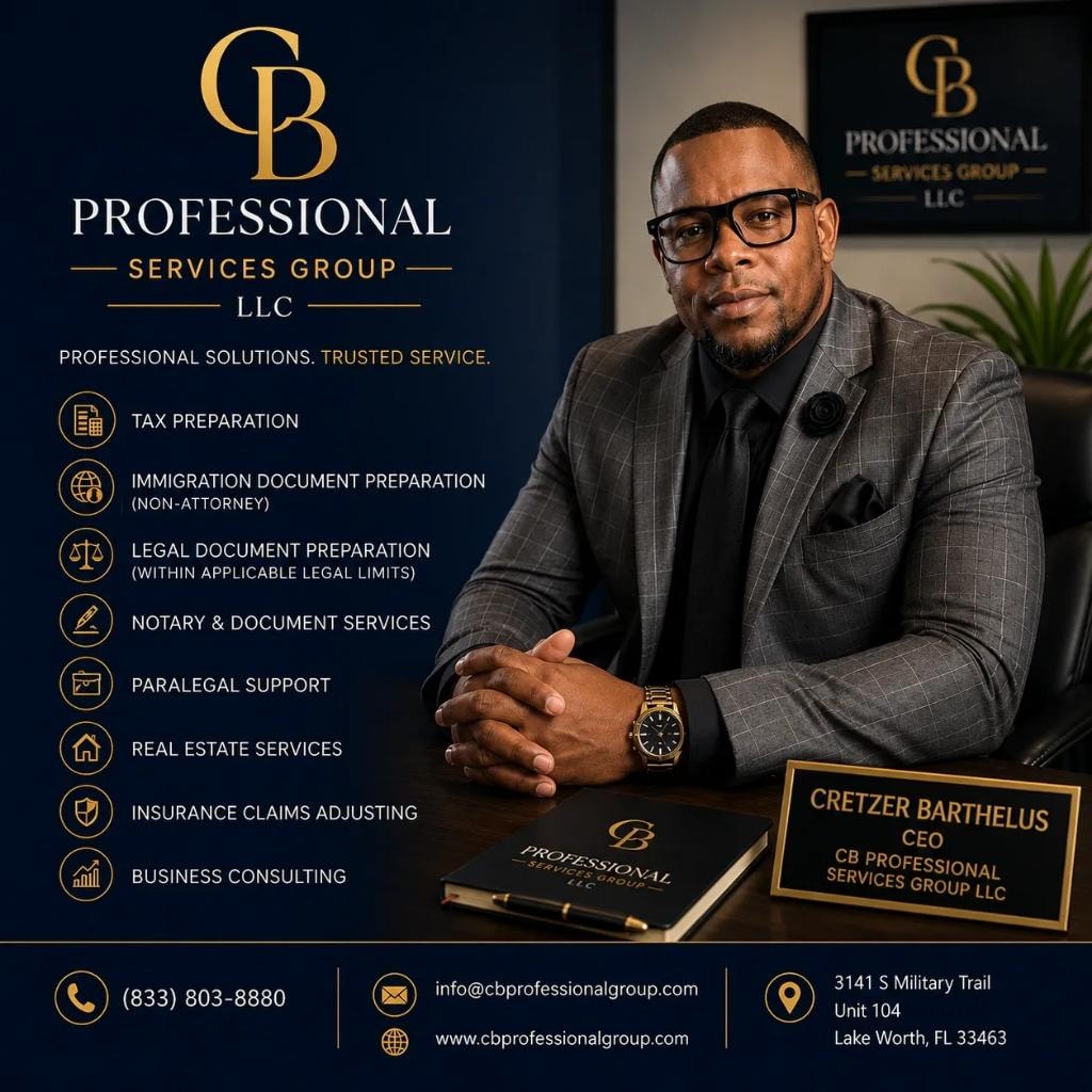 CB Professional Services Group — Cretzer Barthelus, Founder & CEO business card